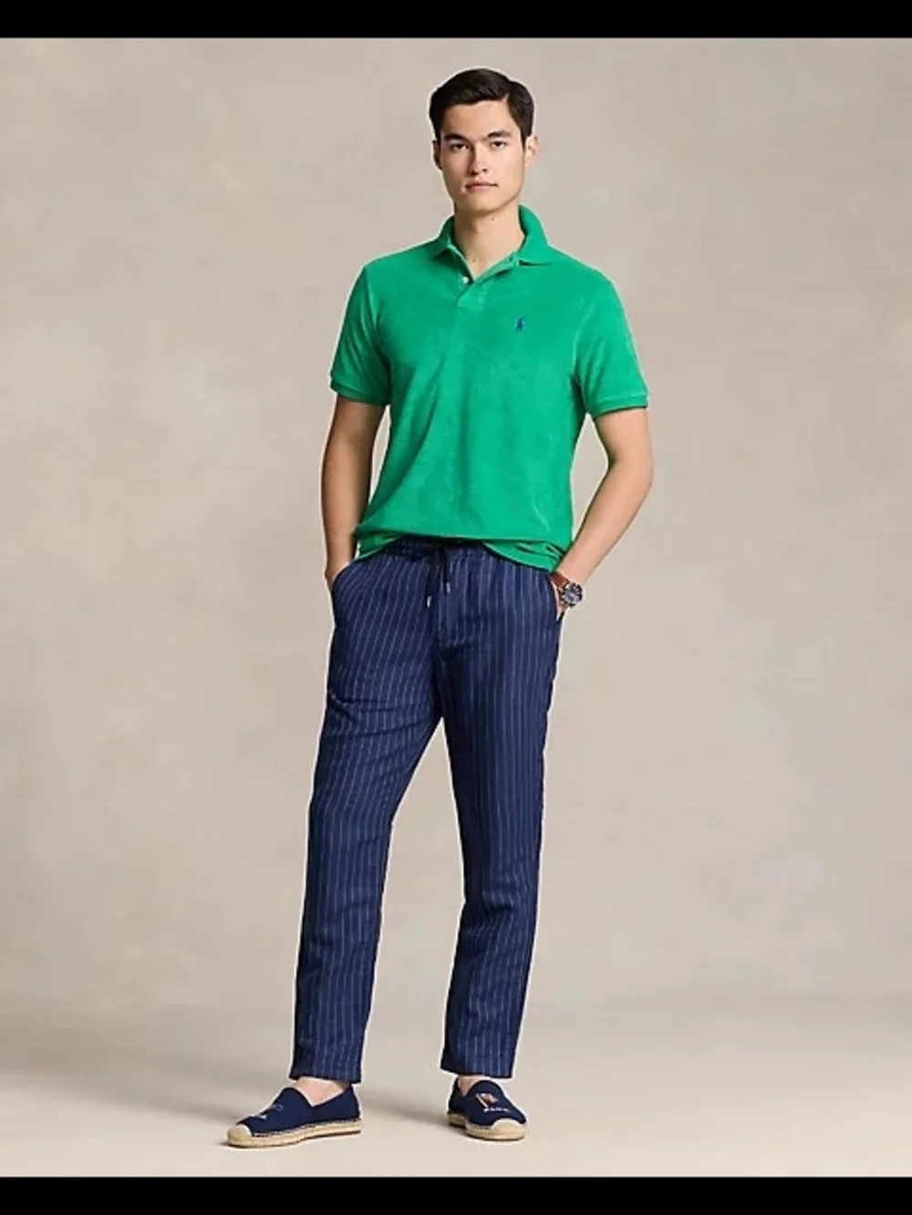 Polo by Ralph Lauren Bright Green Terry Polo with Navy Pony
